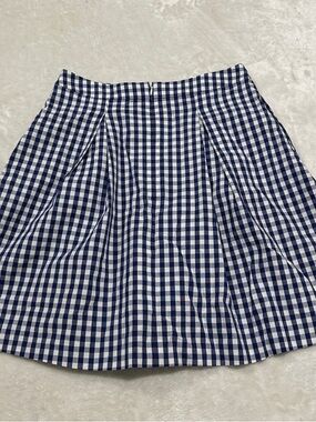 Brooks Brothers Navy and White Gingham Skater Skirt